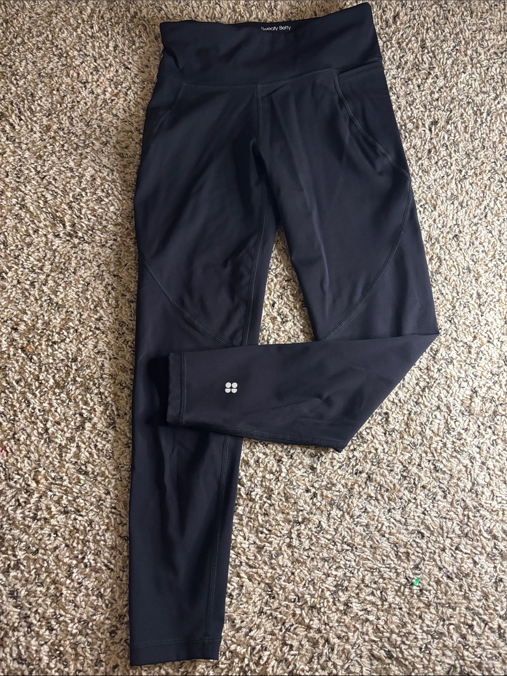 Sweaty Betty Black High-Waist Leggings with Pocket Detail
